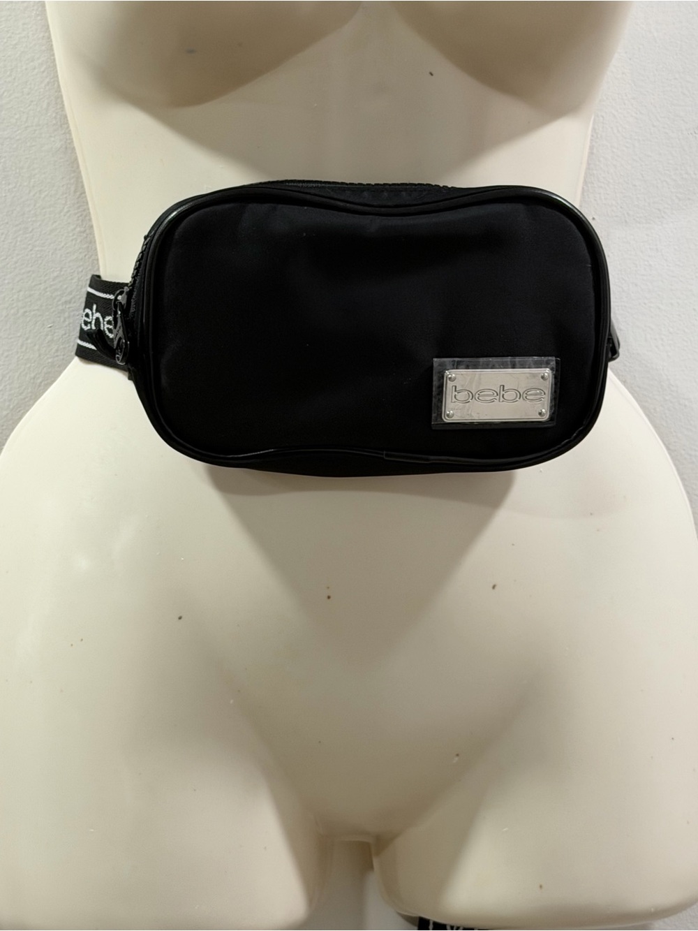bebe Mini Black Belt Bag